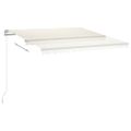 vidaXL Ručne zaťahovacia markíza s LED 300x250 cm krémová