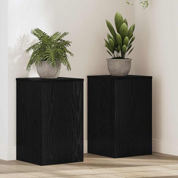 vidaXL Stojan na rastliny 2 pcs Čierny dub 30 x 30 x 50 cm