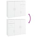 vidaXL Komoda biela 91x29,5x75 cm spracované drevo