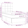 vidaXL Posteľný rám boxsping s matracom tmavozelený 90x190 cm zamat