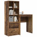 vidaXL Stôl Staré drevo 105,5 x 34 x 127 cm 2 ks