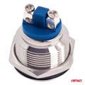 Momentové tlačidlo ploché okrúhle oceľové 19 mm 5 A 12/230 V AMiO-04436