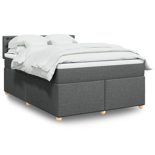 vidaXL Boxspring posteľ s matracom tmavosivá 140x200 cm látka