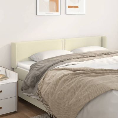 vidaXL Čelo postele so záhybmi krémový 183x16x78/88 cm umelá koža