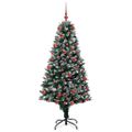 vidaXL Umelý vianočný stromček Zelená 180 cm PVC a Oceľ a Plast