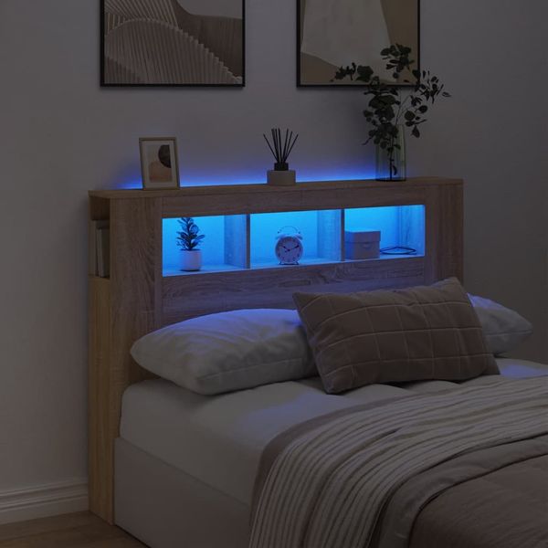 vidaXL Čelo s LED dub sonoma 140x18,5x103,5 cm kompozitné drevo