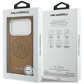 Puzdro Karl Lagerfeld Magsafe PU puzdro s logom Karl round point, kovovými tlačidlami fotoaparátu a logom pre iPhone 17 Pro hnedá