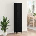vidaXL Highboard Čierny dub 34,5 x 34 x 180 cm Kompozitné drevo