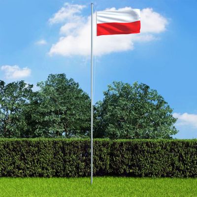 vidaXL Poľská vlajka a stĺp 6,2 m hliníkový