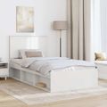 vidaXL Rám postele Biela 100 x 200 cm Masívne borovicové drevo
