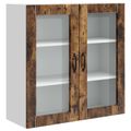 vidaXL Nástenný sklenený kabinet PORTO Dymová dub 80 x 31 x 80 cm