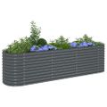 vidaXL Vyvýšený záhradný záhon 320x80x81 cm, pozinkovaná oceľ, sivý