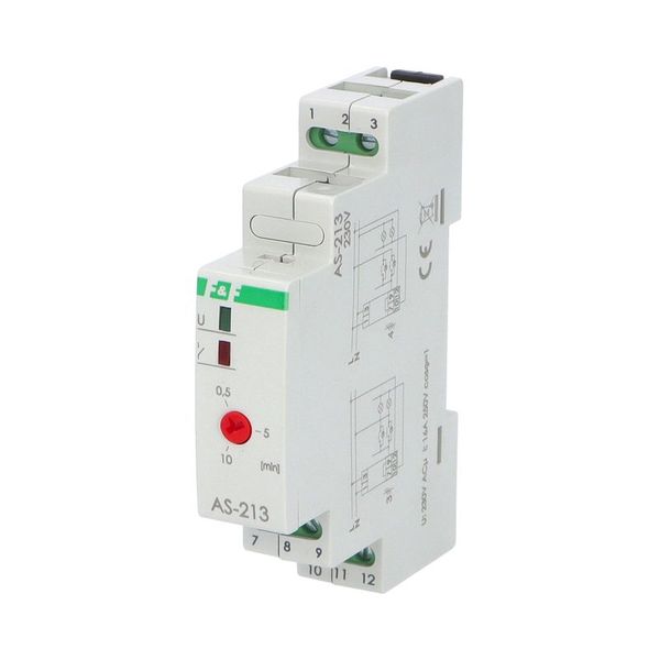 Schodový automat F&F ASO-213, 16A na DIN lištu, funkcia protiblokády