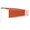 vidaXL Automatická markíza s tienidlom 4x3 m oranžovo-hnedá