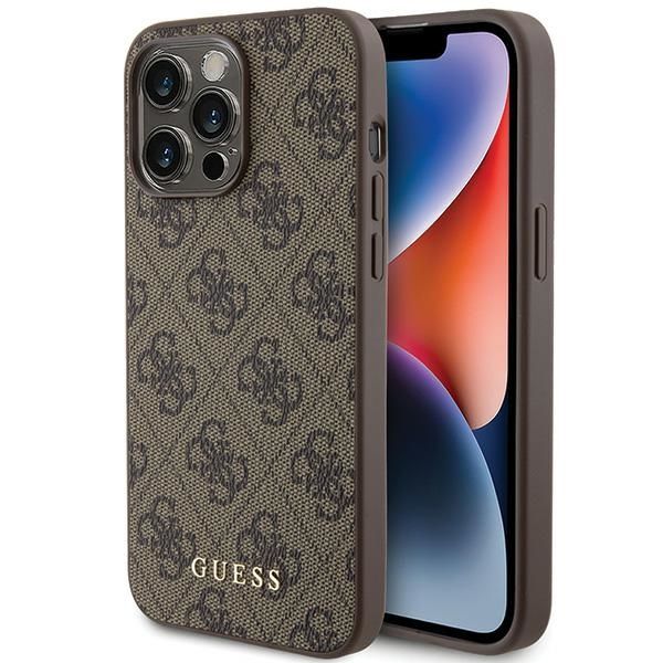 Puzdro Guess pre iPhone 15 Pro Max 6,7" GUHCP15XG4GFBR hnedé HC PU 4G Metal Logo