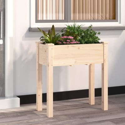 vidaXL Kvetináč s vložkou 71x37x76 cm jedľový masív