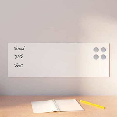 vidaXL Nástenná magnetická tabuľa biela 60x20 cm tvrdené sklo