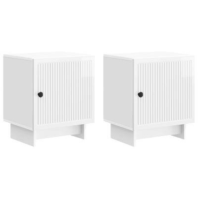 vidaXL Nočný stolík 2 pcs Biela s vysokým leskom 43 x 34,5 x 50 cm