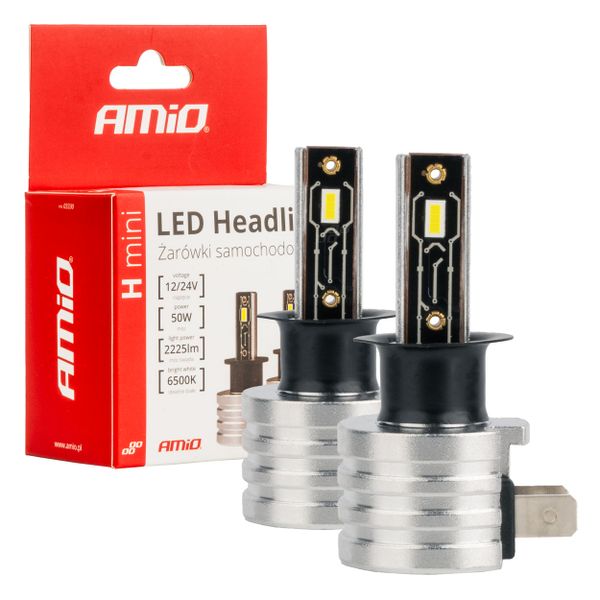 LED žiarovky hlavného svietenia H3 H-mini Series AMiO-03330