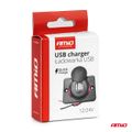 Nabíjačka do auta 2x USB štvorcová s ČERVENÝM LEN podsvietením 12/24V vodotesná AMiO-04230