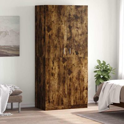 vidaXL Šatník dymový dub 90x52x200 cm spracované drevo