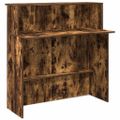 vidaXL Recepčný stôl dymový dub 200x50x103,5 cm kompozitné drevo