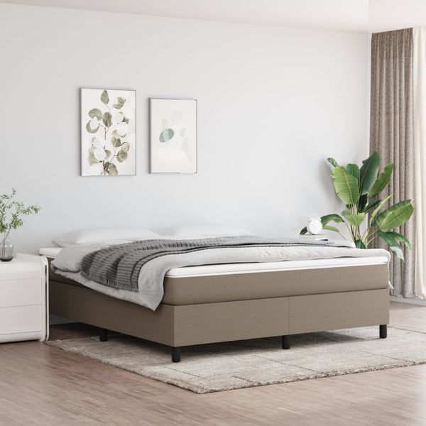 vidaXL Posteľný rám s boxspringomsivohnedá 160x200 cm látka