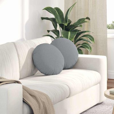 vidaXL Vankúše na sedenie 2 pcs Svetlosivá Ø40 x 13 cm látka