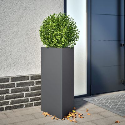 vidaXL Záhradné kvetináče 2 ks antracit trojuholník 40x34,5x75 cm oceľ