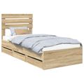 vidaXL Rám postele Sonoma dub 75 x 190 cm Inžinierske drevo
