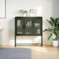 vidaXL Komoda olivovozelená 100,5x39x107 cm oceľ valcovaná za studena