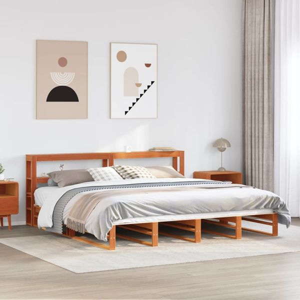 vidaXL Posteľ bez matraca voskovo hnedá 180x200 cm masívna borovica
