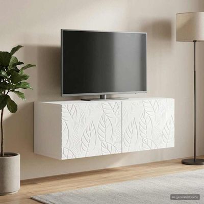 vidaXL Nástenná TV skrinka 98 x 41 x 30 cm Biela s vysokým leskom