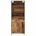 vidaXL Highboard Staré drevo 69,5 x 32,5 x 180 cm Kompozitné drevo