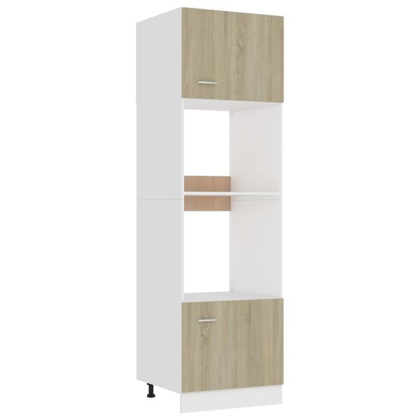 vidaXL Skrinka na mikrovlnku, dub sonoma 60x57x207cm, kompozitné drevo