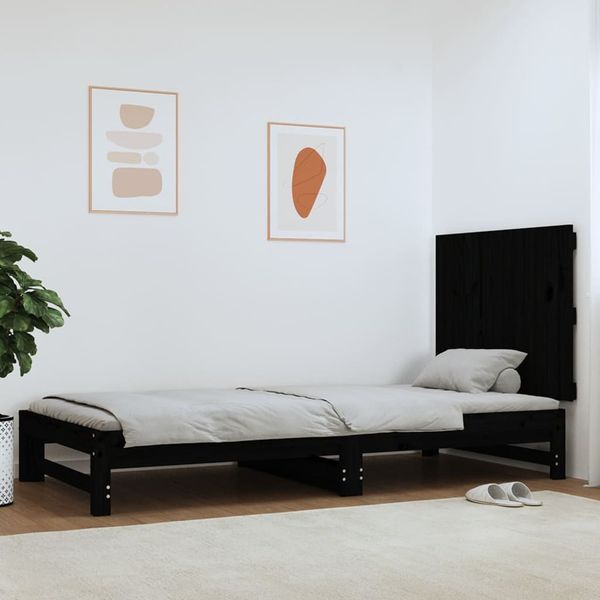 vidaXL Nástenné čelo postele čierne 82,5x3x60 cm masívna borovica