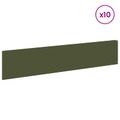 vidaXL Obrubník trávnika 10 ks 100 x 22 cm Oceľ Olivovo zelená