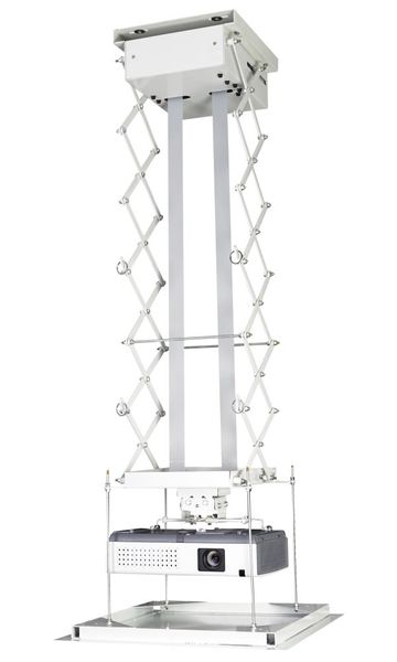 Fonestar Elektrický stropný výťah pre projektor, nosnosť 13 kg, zdvih 100 cm, DO, krycia doska 50×50 cm, RAL 9002 elektrický stropný držiak projektora, motorický, diaľkové ovládanie, nosnosť 20 kg, spúšťanie 100 cm, náklon ±20°