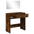 vidaXL Toaletný stolík so zrkadlom dymový dub 80x39x80 cm