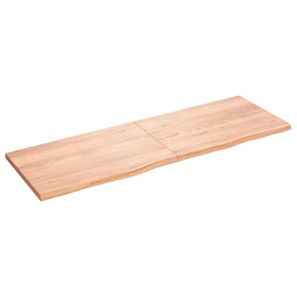 vidaXL Nástenná polica bledohnedá 180x60x(2-4) cm ošetrený masívny dub