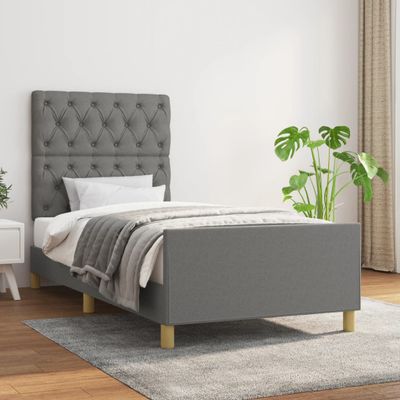 vidaXL Posteľ bez matraca tmavosivá 80x200 cm látka