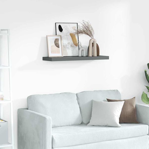 vidaXL Poličky na zarámované obrázky 2 ks šedé 80x9x3 cm MDF