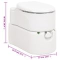 vidaXL Integrované kempingové WC biele 24+17 l HDPE a oceľ