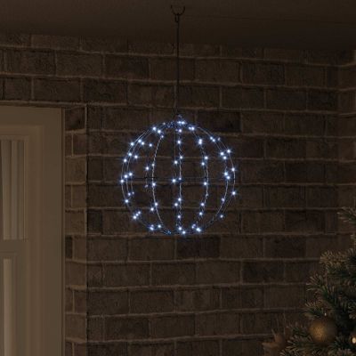 vidaXL Lopta 96 LED Studená biela 31,5 x 31,5 x 32 cm Kov