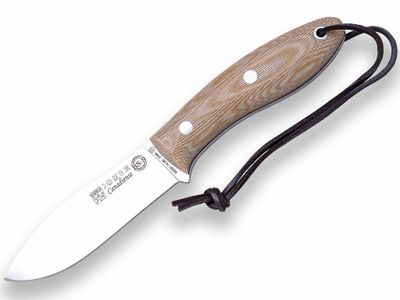 JOKER CM114 CANADIENSE outdoorvý nôž 10,5 cm, hnedá, Micarta, kožené puzdro