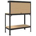 vidaXL Pracovný stôl Čierny 114 x 54 x 145 cm Spracované drevo a kov