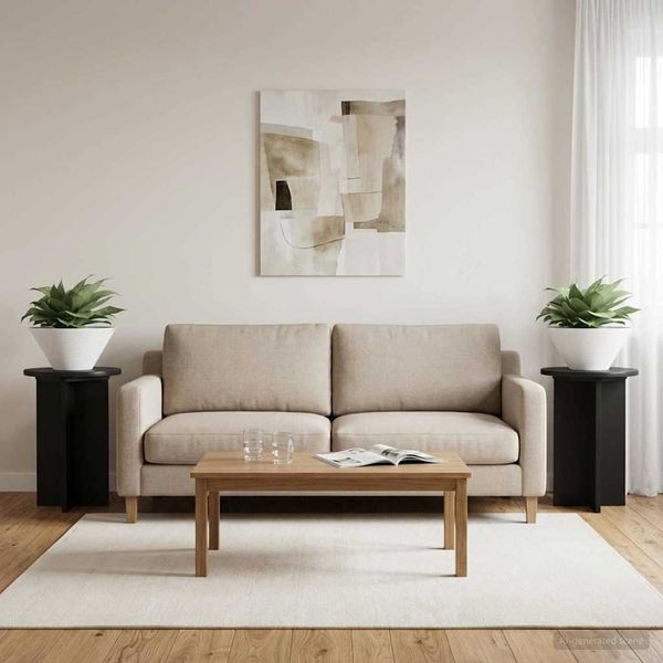 vidaXL Stojan na rastliny 2 pcs Čierna Ø29,5 x 40 cm Kompozitné drevo