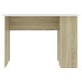 vidaXL Stôl biely a dub sonoma 110x60x73 cm drevotrieska
