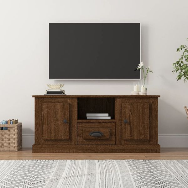 vidaXL TV skrinka hnedý dub 100x35,5x45 cm kompozitné drevo