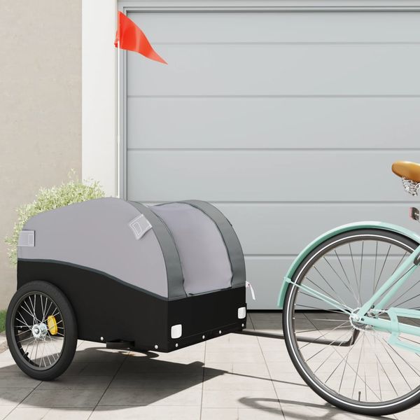vidaXL Vozík za bicykel, čierno sivý 45 kg, železo